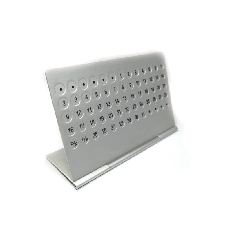 Aluminum Perpetual Desk Calendar - Image 2