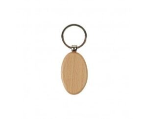 Wooden Oval Keychain