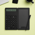 Mini calculator with handwriting pad